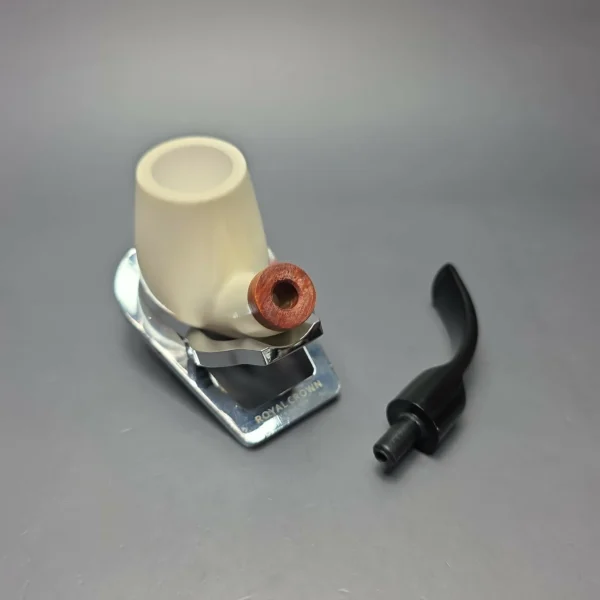MBSD Meerschaum Deluxe Smooth Brandy Block Meerschaum Pipe, Briar-Mortise, New - Image 10