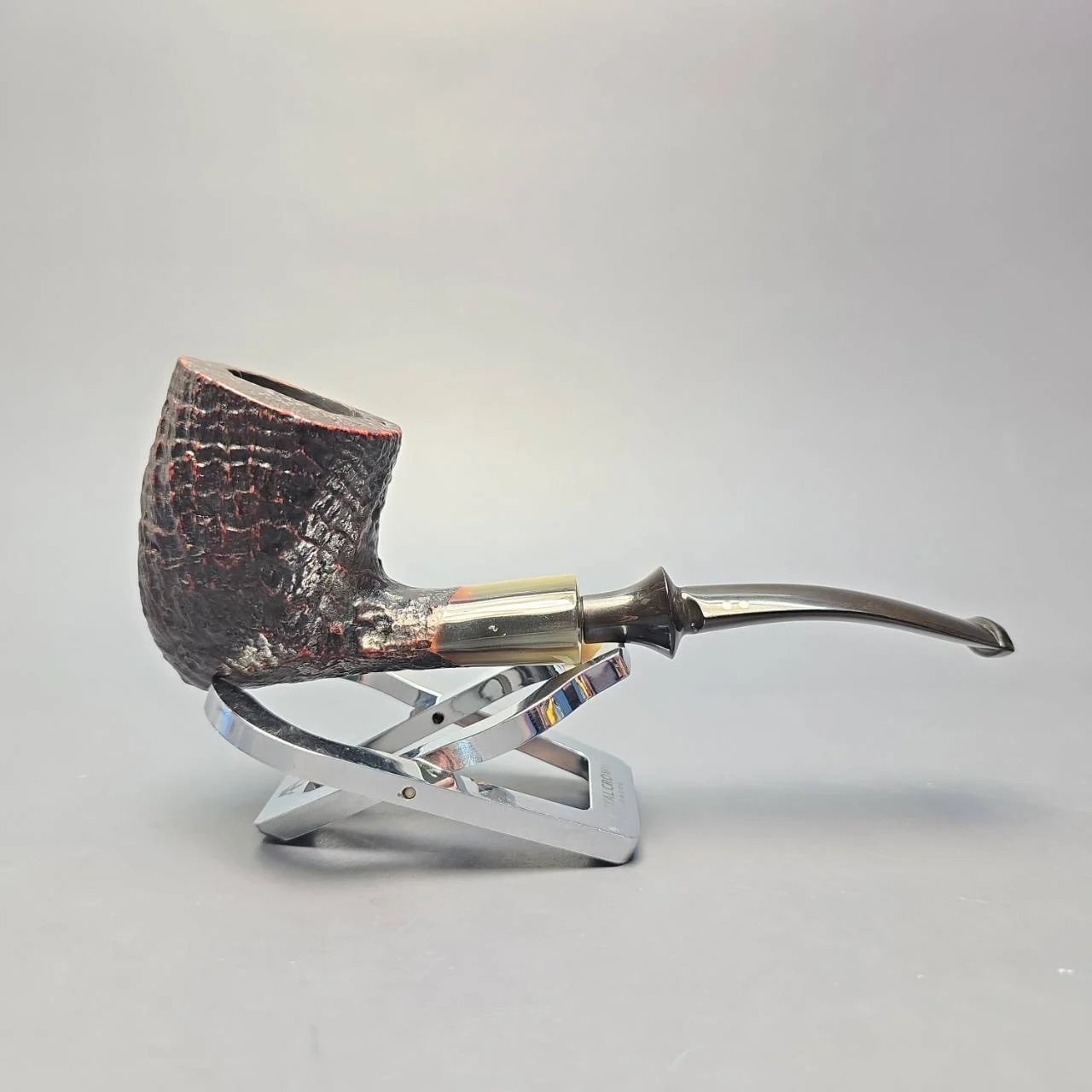 Savinelli Nonpareil 9408 Sandblasted Pickaxe w/ Horn Estate Briar Pipe, Italian Estates - Image 2
