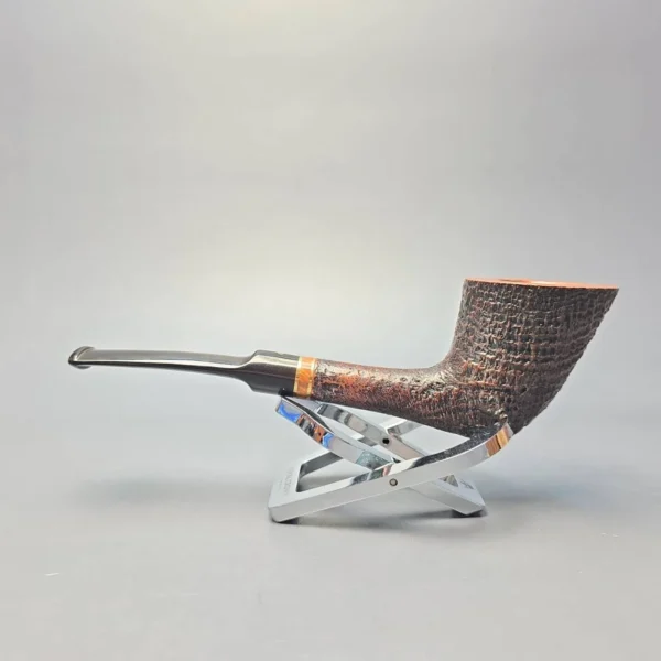 Savinelli Punto Oro Mister G 904 KS Partially Sandblasted Dublin Estate Briar Pipe, Italian Estates, 6mm - Image 4