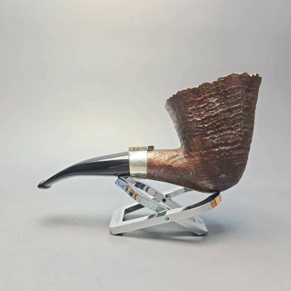 Bonfiglioli 2014 CORPS Sandblasted Hawkbill w/ Silver Estate Briar Pipe, Unsmoked - Image 5
