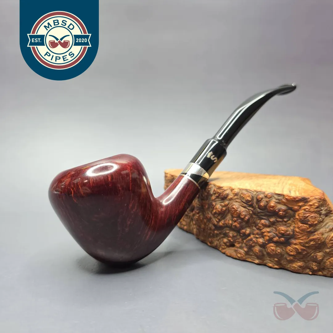 Stanwell (Pre-2010) Black 'n Silver 30 Smooth Peewit Estate Briar Pipe, Unsmoked