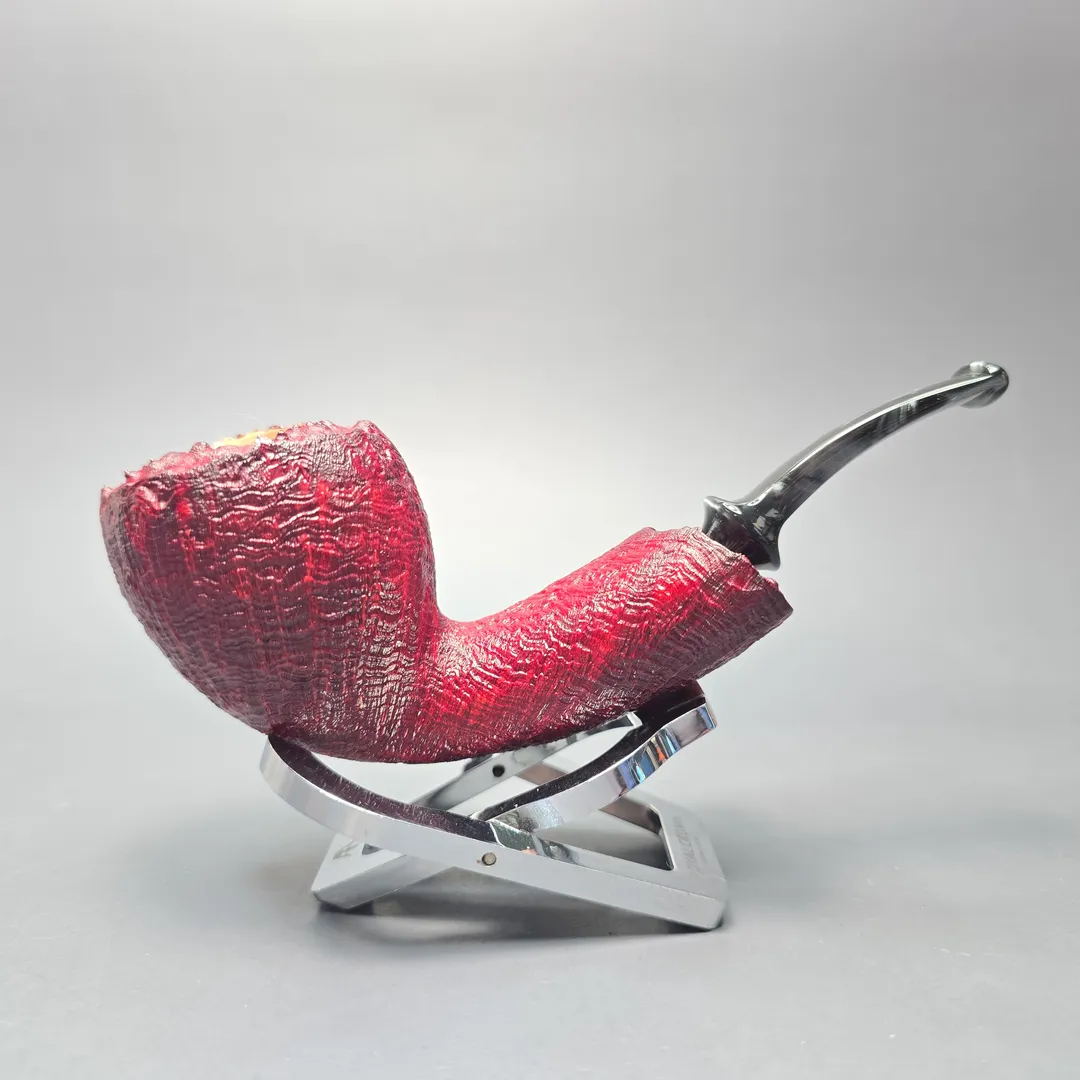 Buckeye Hand Made Contrast Sandblasted Acorn w/ Plateaux Briar Pipe, New - Image 2