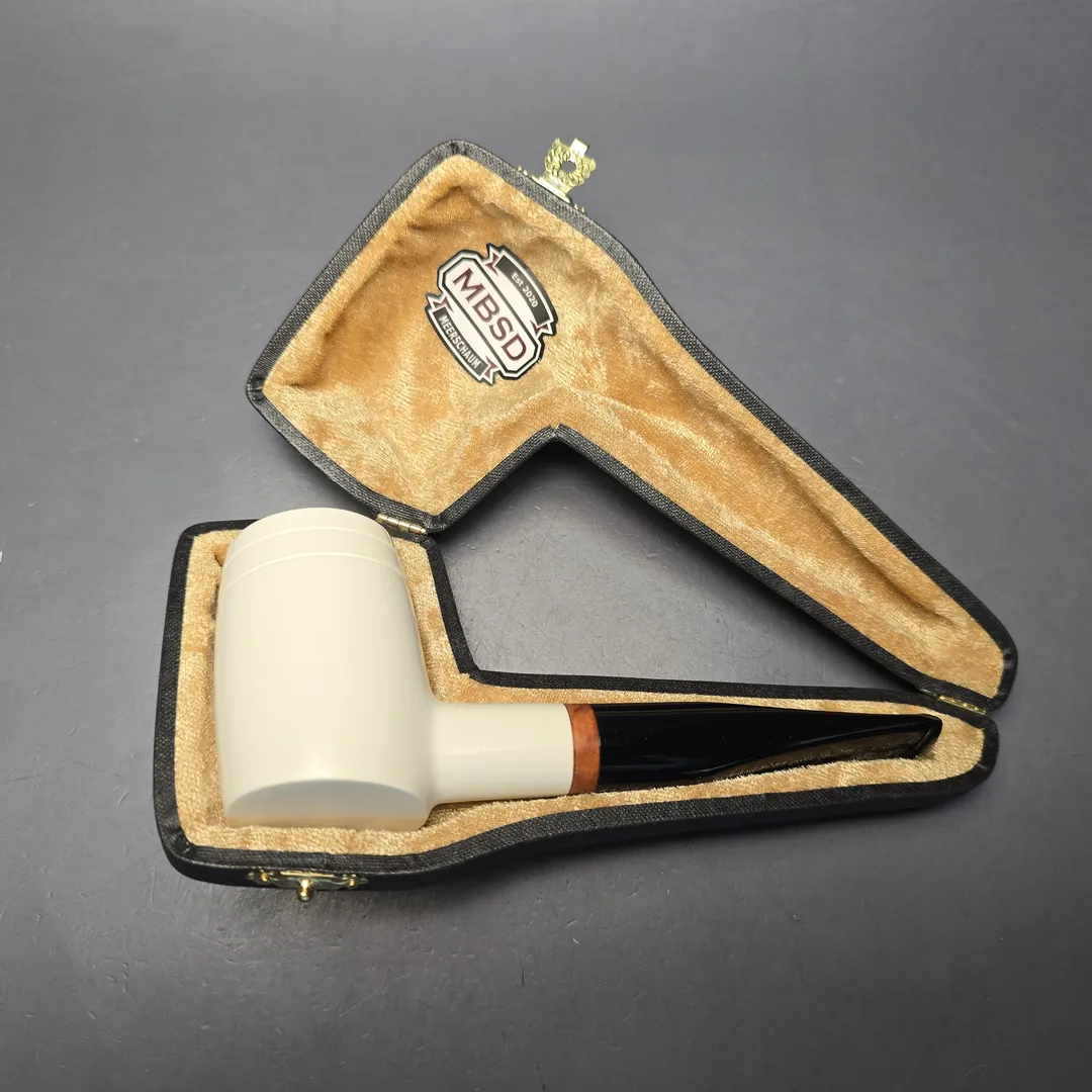MBSD Meerschaum Deluxe Smooth "Whittler" Poker with Briar-Mortise (New) - Image 2