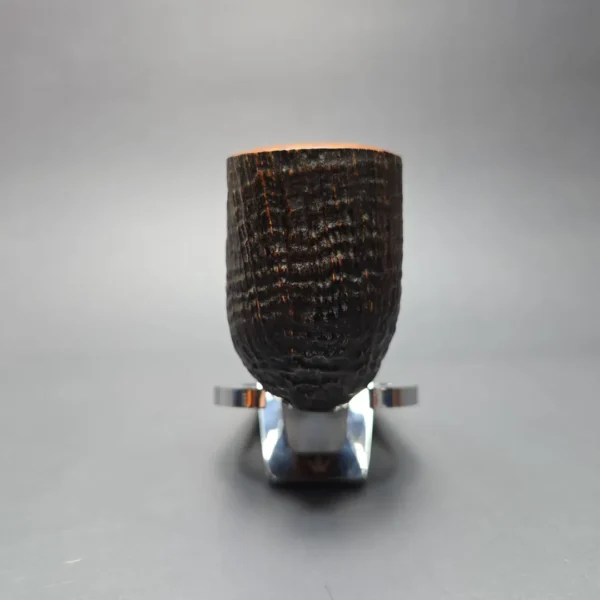 Savinelli Autograph (5) Partially Sandblasted Bent Billiard with Bamboo (Estate) - Image 3