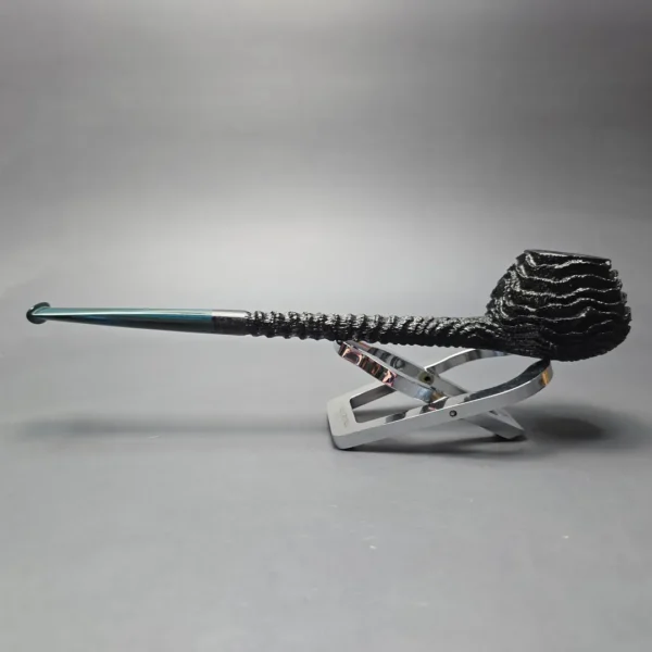Walt Cannoy Cardinal House Munn Rusticated Pencil Shank Prince Handmade Briar Pipe, New - Image 4