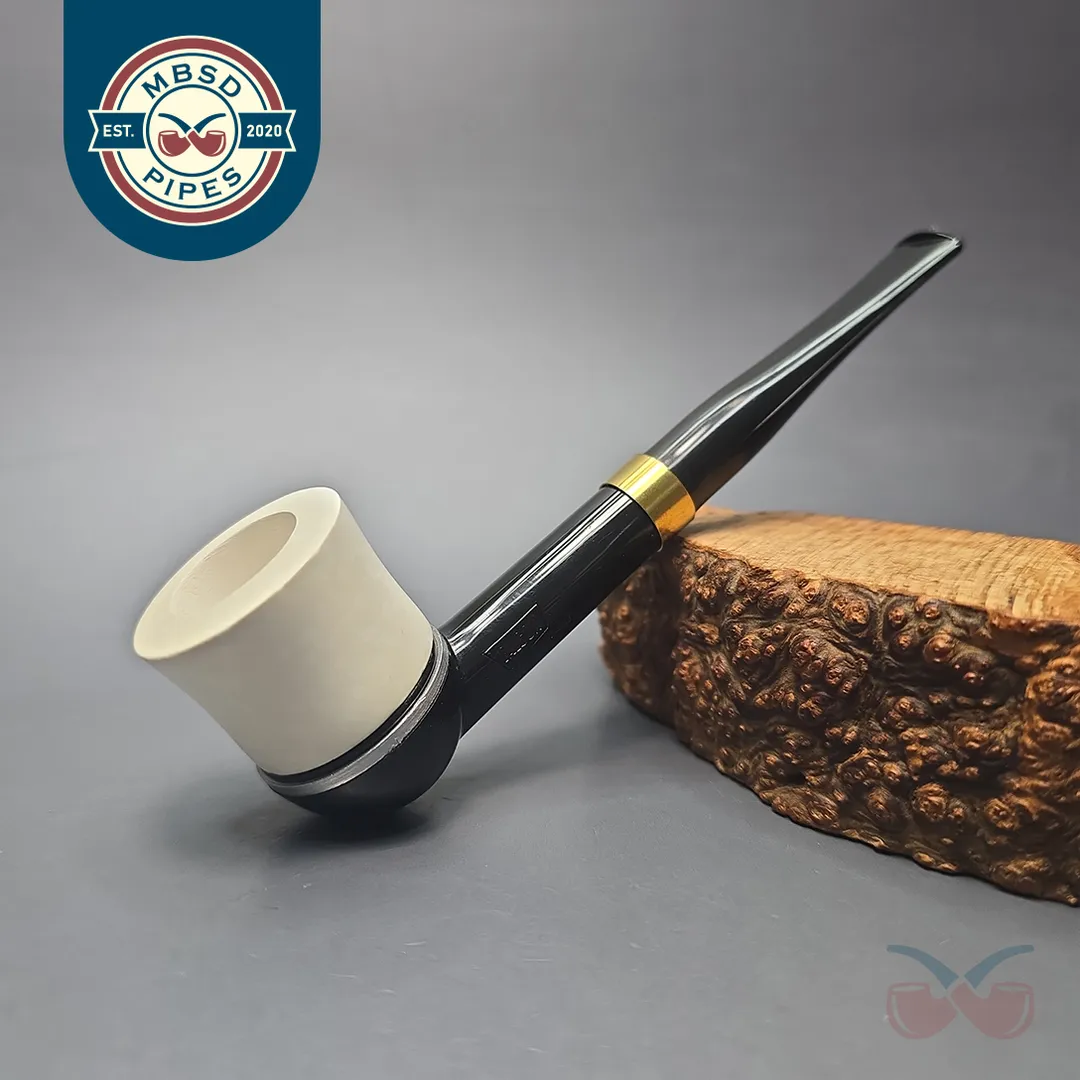 Falcon International w/ MBSD Meerschaum Dublin Block Meerschaum Bowl Pipe, New, 6mm