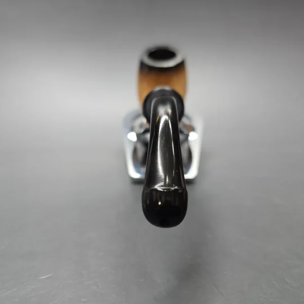 Belt (London Meerschaum) Fumed African Block Meerschaum Bent Billiard with Les Wood Silver (Unsmoked Estate) - Image 5