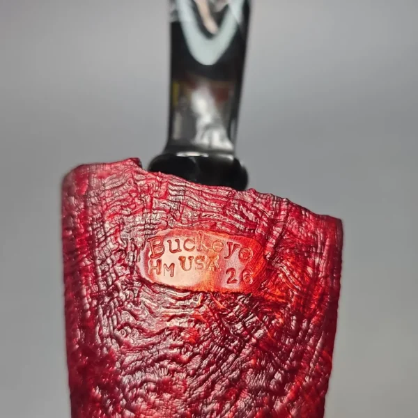 Buckeye Hand Made Contrast Sandblasted Acorn w/ Plateaux Briar Pipe, New - Image 10