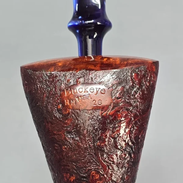 Buckeye Hand Made Contrast Sandblasted Wasp Briar Pipe, New - Image 11