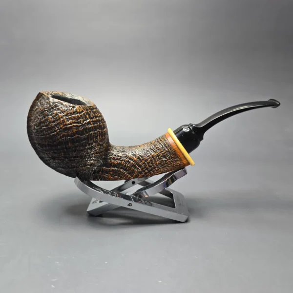 MBSD Briars Modern Masters 2 (K) Sandblasted Blowfish w/ Boxwood Handmade Briar Pipe, New - Image 3