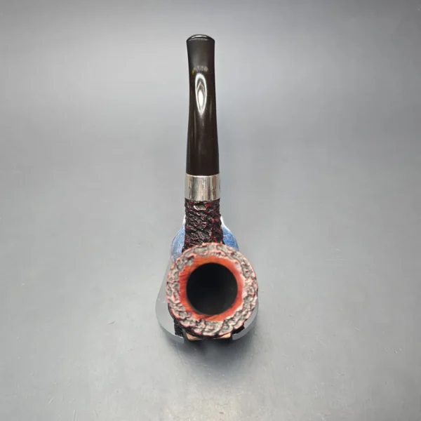 Peterson (1993) Sherlock Holmes Rathbone Rusticated Bent Billiard with Silver (Estate) - Image 9