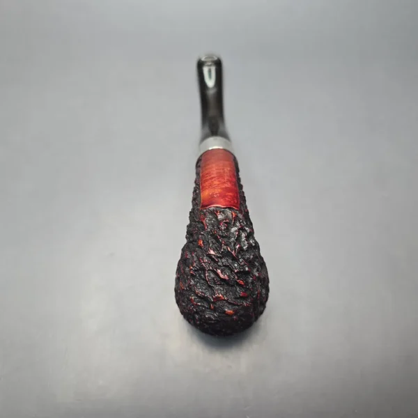 Peterson (1993) Sherlock Holmes Rathbone Rusticated Bent Billiard with Silver (Estate) - Image 10