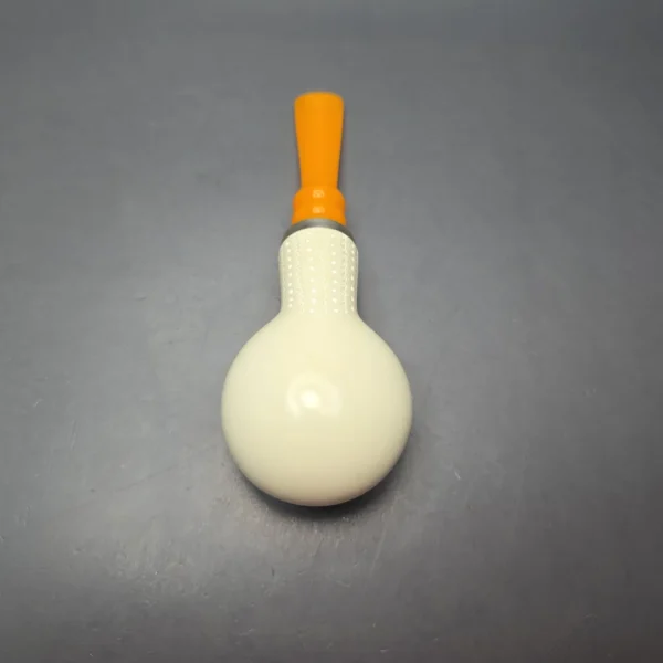 MBSD Meerschaum Silver Smooth Author w/ Lattice Carvings Reverse Calabash Block Meerschaum Pipe, New - Image 11