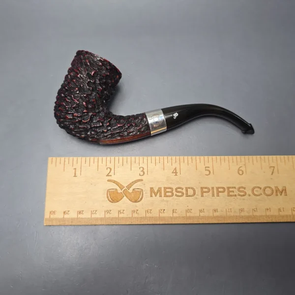 Peterson (1993) Sherlock Holmes Rathbone Rusticated Bent Billiard with Silver (Estate) - Image 12