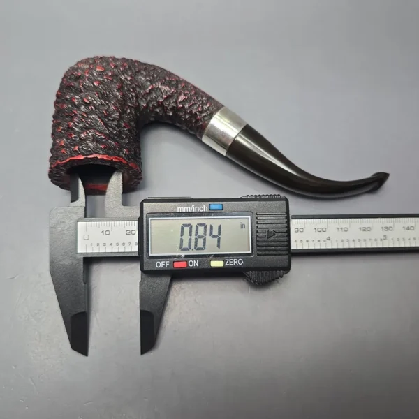 Peterson (1993) Sherlock Holmes Rathbone Rusticated Bent Billiard with Silver (Estate) - Image 13