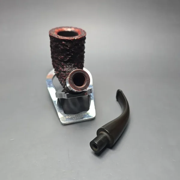 Peterson (1993) Sherlock Holmes Rathbone Rusticated Bent Billiard with Silver (Estate) - Image 14