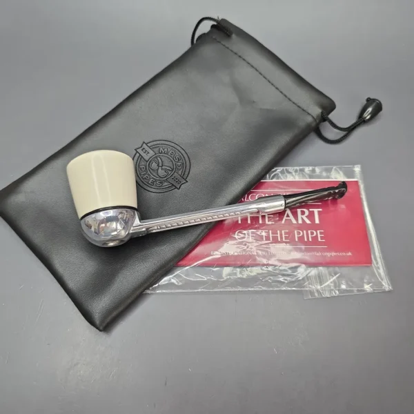 Falcon Chrome Dental w/ MBSD Meerschaum Rhodesian Block Meerschaum Bowl Pipe, New - Image 14