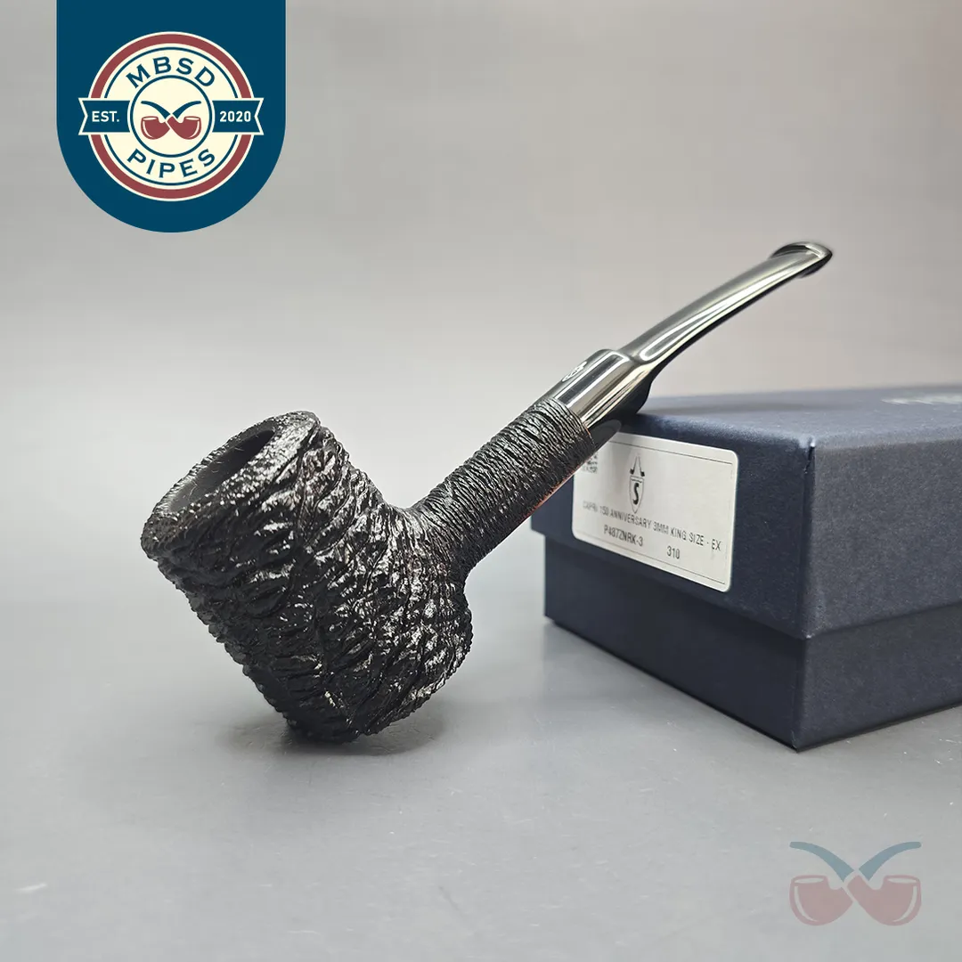 Savinelli 150th Anniversary Capri Root Briar 310 KS Rusticated Poker Briar Pipe, New