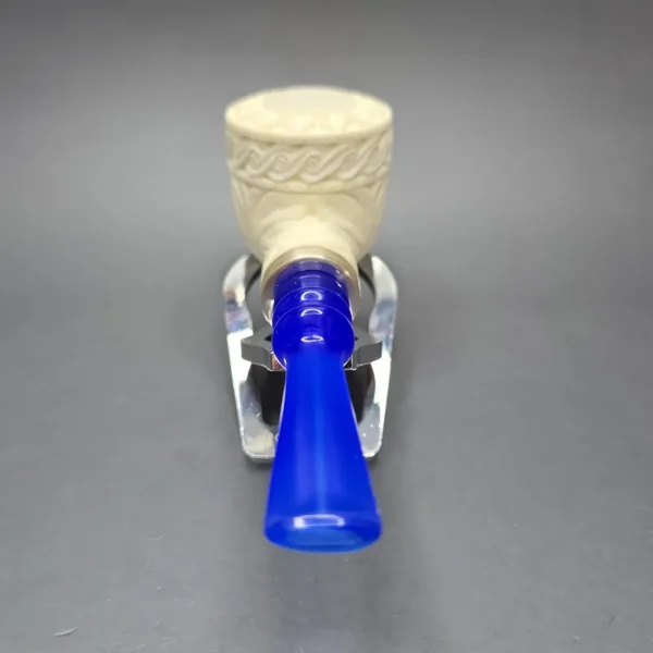 MBSD Meerschaum Silver Floral Bullcap Reverse Calabash Block Meerschaum Pipe, New - Image 6