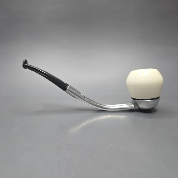 Falcon Bent Dental w/ MBSD Meerschaum Apple Block Meerschaum Bowl Pipe, New - Image 4