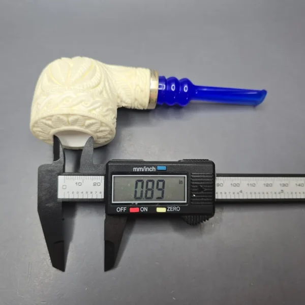 MBSD Meerschaum Silver Floral Bullcap Reverse Calabash Block Meerschaum Pipe, New - Image 13