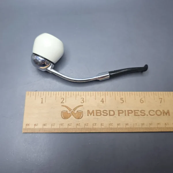 Falcon Bent Dental w/ MBSD Meerschaum Apple Block Meerschaum Bowl Pipe, New - Image 11