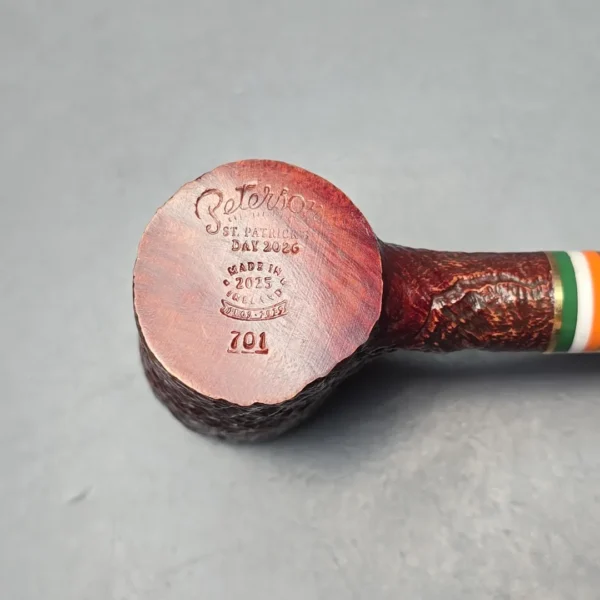 Peterson 2026 St Patrick's Day 701 Sandblasted Poker Briar Pipe, New - Image 11