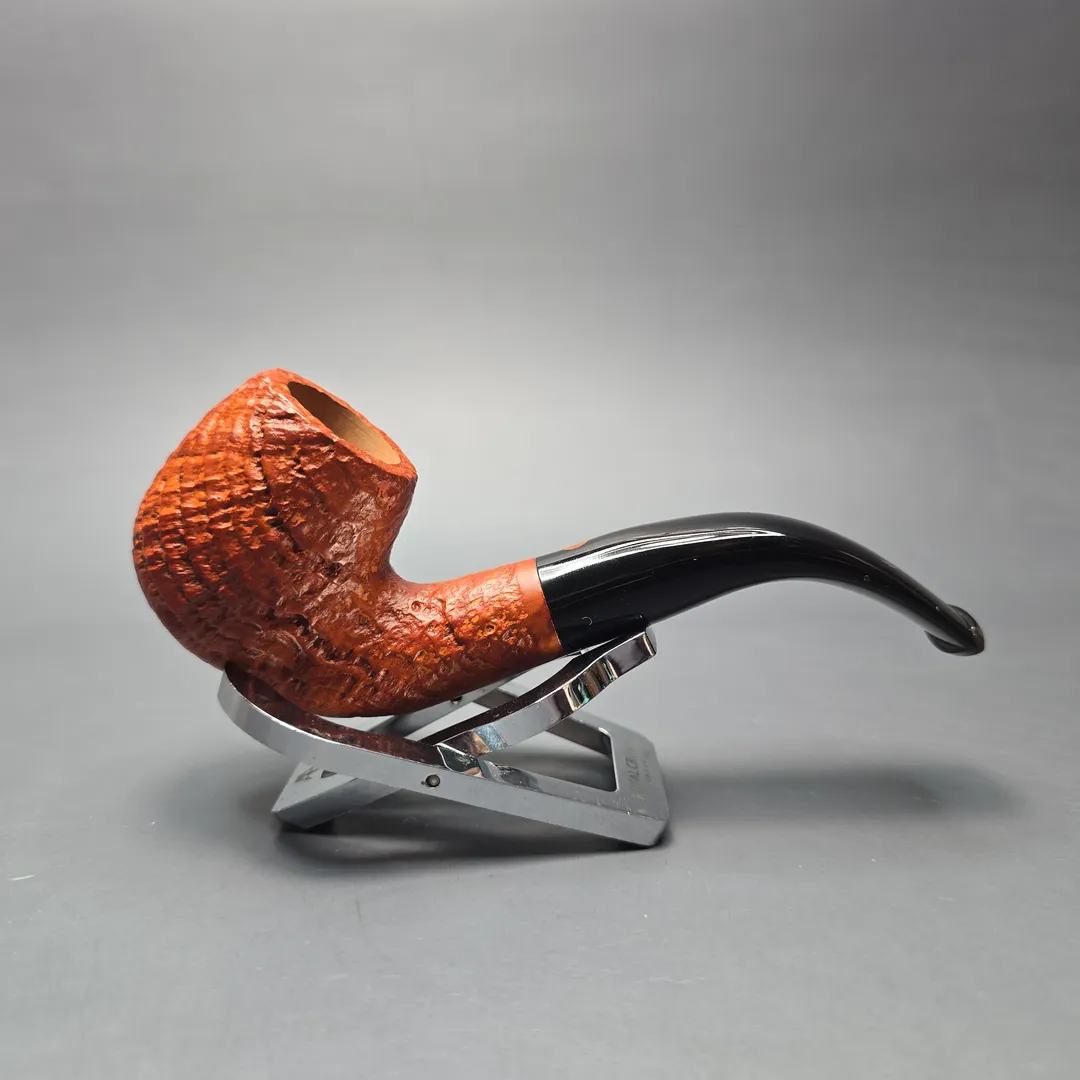 Calibano (Mastro de Paja) 119 C4 Sandblasted Bent Billiard Estate Briar Pipe, Unsmoked - Image 2