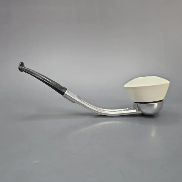 Falcon Bent Dental w/ MBSD Meerschaum Smooth Dublin Block Meerschaum Bowl Pipe, New - Image 4