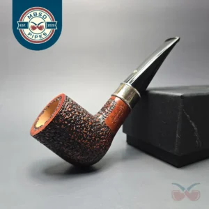 Mastro de Paja Unica Commissioner Rusticated Billiard w/ Silver Estate Briar Pipe, Unsmoked, 9mm