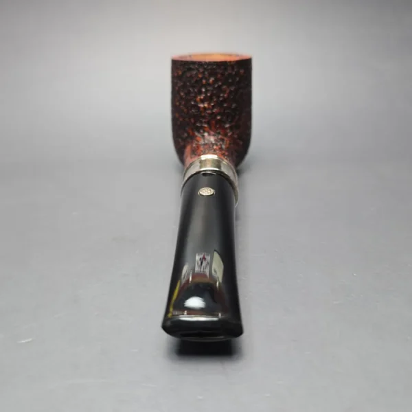 Mastro de Paja Unica Commissioner Rusticated Billiard w/ Silver Estate Briar Pipe, Unsmoked, 9mm - Image 5