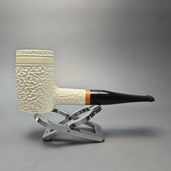 MBSD Meerschaum Deluxe Rusticated "Whittler" Poker with Briar-Mortise (New) - Image 3