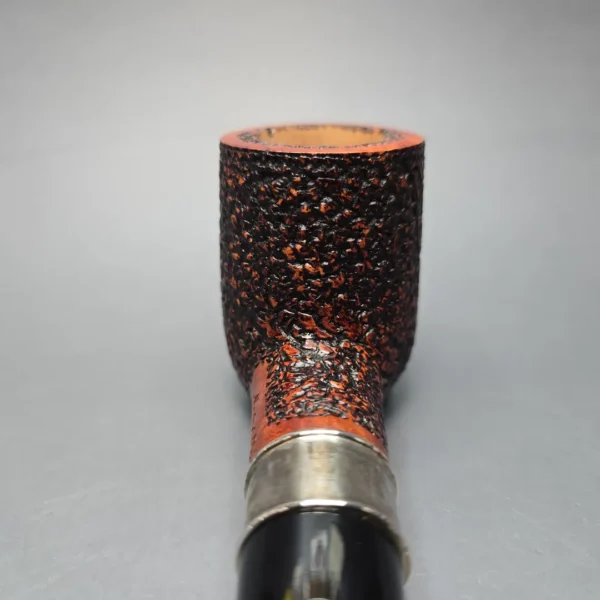 Mastro de Paja Unica Commissioner Rusticated Billiard w/ Silver Estate Briar Pipe, Unsmoked, 9mm - Image 6