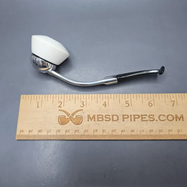Falcon Bent Dental w/ MBSD Meerschaum Smooth Dublin Block Meerschaum Bowl Pipe, New - Image 11