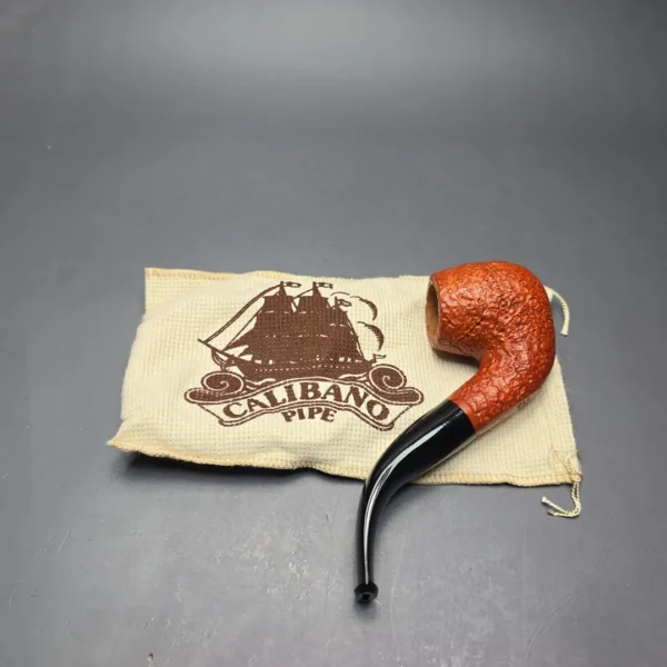 Calibano (Mastro de Paja) 119 C4 Sandblasted Bent Billiard Estate Briar Pipe, Unsmoked - Image 14