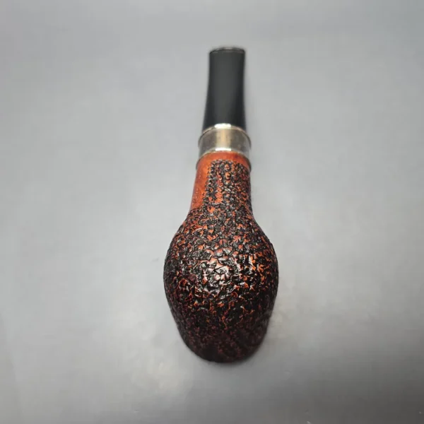 Mastro de Paja Unica Commissioner Rusticated Billiard w/ Silver Estate Briar Pipe, Unsmoked, 9mm - Image 10