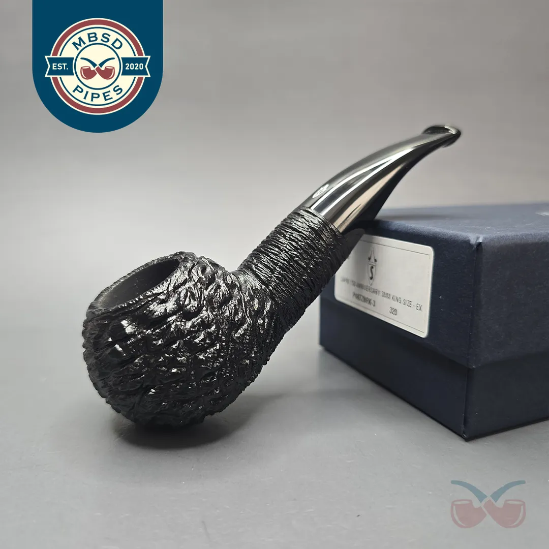 Savinelli 150th Anniversary Capri Root Briar 320 KS Rusticated Author Briar Pipe, New