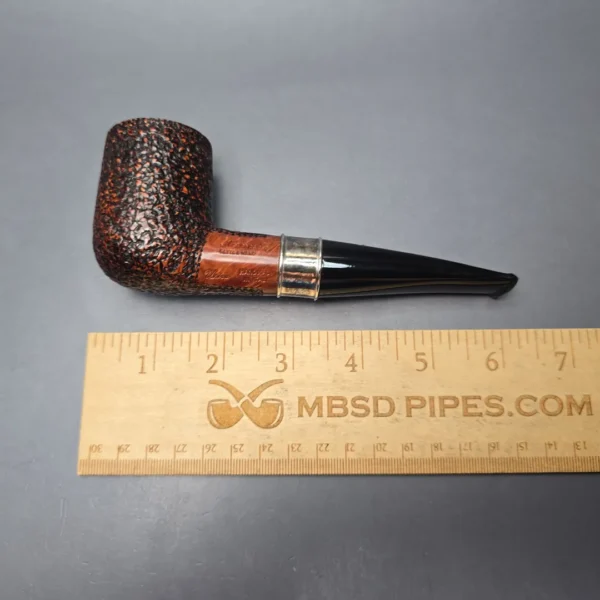Mastro de Paja Unica Commissioner Rusticated Billiard w/ Silver Estate Briar Pipe, Unsmoked, 9mm - Image 12