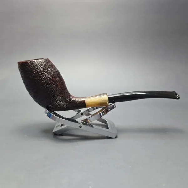 MBSD Briars Modern Masters 3 Sandblasted Tulip w/ Faux Horn Handmade Briar Pipe, New - Image 3