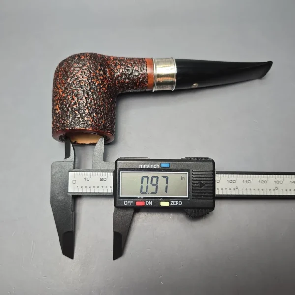 Mastro de Paja Unica Commissioner Rusticated Billiard w/ Silver Estate Briar Pipe, Unsmoked, 9mm - Image 13