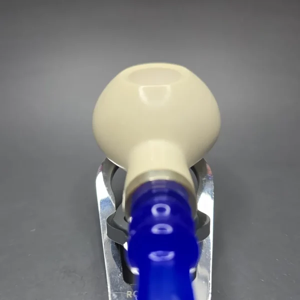 MBSD Meerschaum Silver Smooth Author Reverse Calabash Block Meerschaum Pipe, New - Image 7