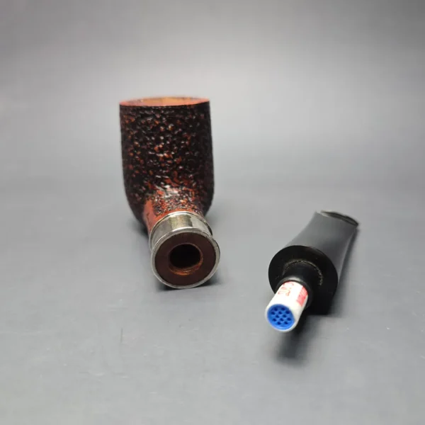 Mastro de Paja Unica Commissioner Rusticated Billiard w/ Silver Estate Briar Pipe, Unsmoked, 9mm - Image 14