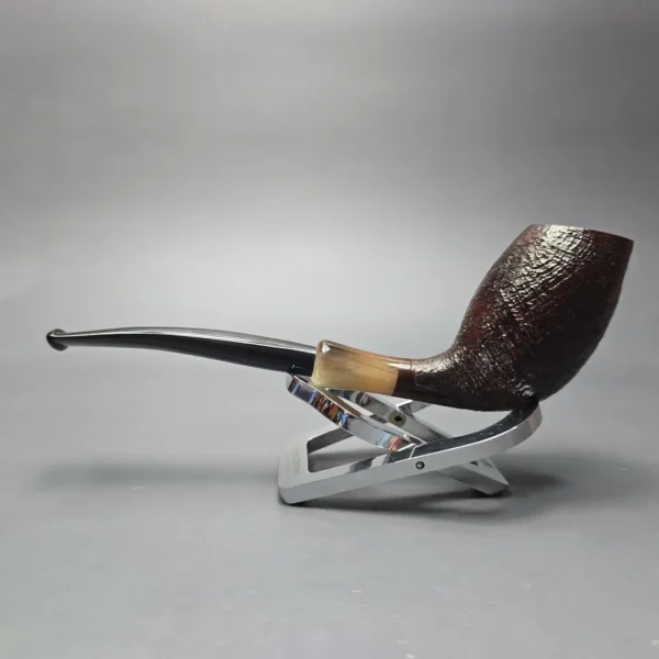 MBSD Briars Modern Masters 3 Sandblasted Tulip w/ Faux Horn Handmade Briar Pipe, New - Image 5