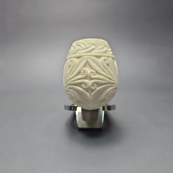 MBSD Meerschaum Silver Floral Brandy Reverse Calabash Block Meerschaum Pipe, New - Image 4