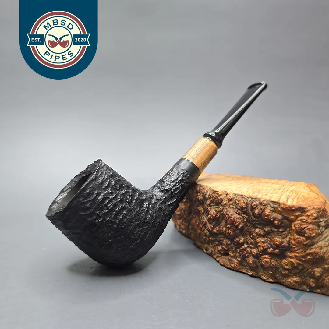 MBSD Briars by Piero Vitale Black Rusticated Billiard with Olivewood (New)