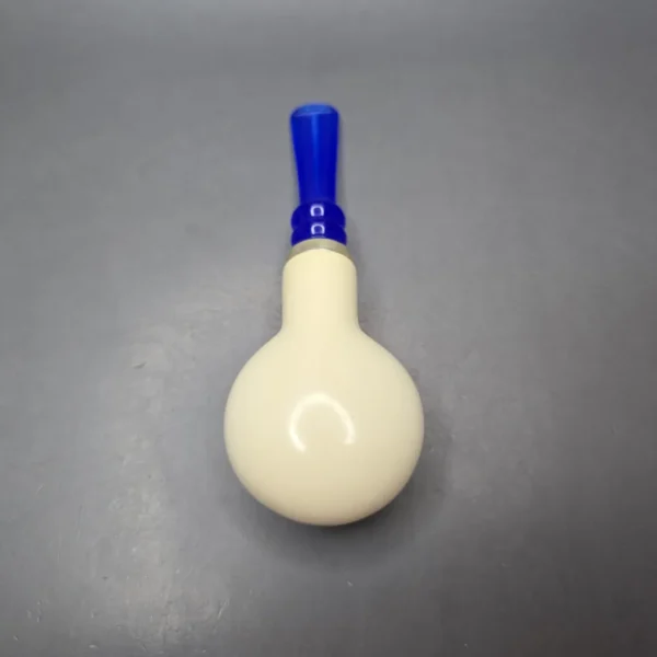 MBSD Meerschaum Silver Smooth Author Reverse Calabash Block Meerschaum Pipe, New - Image 11