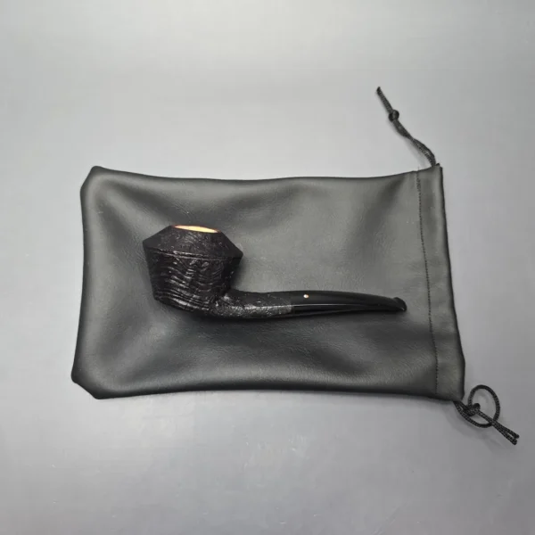 Graziano Tendi Sandblasted Wide Shank Bulldog Handmade Briar Pipe, New - Image 14