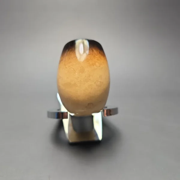 Belt (London Meerschaum) Fumed African Block Meerschaum Bent Billiard with Les Wood Silver (Unsmoked Estate) - Image 3