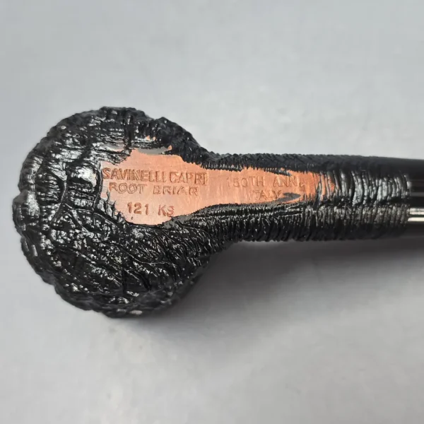 Savinelli 150th Anniversary Capri Root Briar 121 KS Rusticated Pot Briar Pipe, New - Image 12