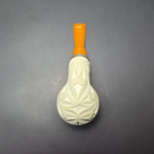 MBSD Meerschaum Silver Floral Brandy Reverse Calabash Block Meerschaum Pipe, New - Image 10